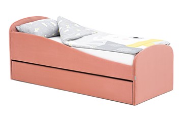 Кровать с ящиком Letmo пудровый (велюр) в Магадане - предосмотр