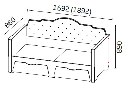 Кровать-софа Фея 800х1600, ЛДСП белый/ткань велюр в Магадане - изображение 1