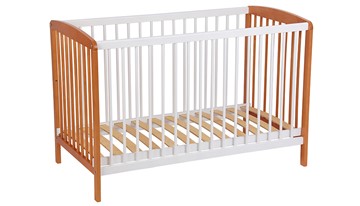 Кроватка для новорожденных POLINI Kids Simple 101 Белый / Бук в Магадане - предосмотр