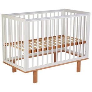 Кровать для новорожденных серия 3400 POLINI Kids Simple 340 Белый / Бук в Магадане