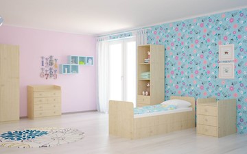 Кровать для новорожденных с комодом POLINI Kids Simple 1100 Натуральный в Магадане - предосмотр 4