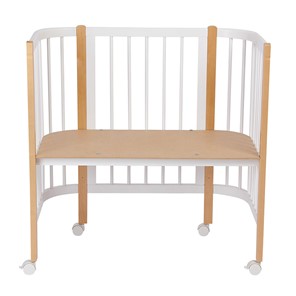 Кроватка детская приставная POLINI Kids Simple 105 Белый / Бук в Магадане - предосмотр 5
