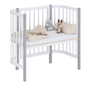 Приставная кровать POLINI Kids Simple 105 Белый / Серый в Магадане - предосмотр 1