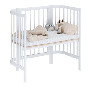Кроватка детская приставная POLINI Kids Simple 105 Белый в Магадане - предосмотр 1