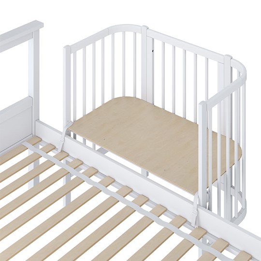 Кроватка детская приставная POLINI Kids Simple 105 Белый в Магадане - изображение 2