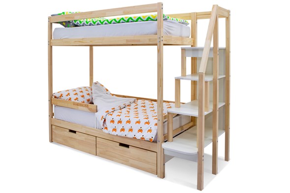 Детская двухэтажная кровать Svogen натура в Магадане - изображение
