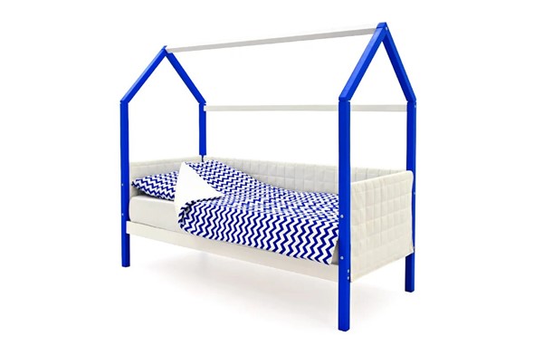 Кровать-домик в детскую «Svogen сине-белый» мягкая в Магадане - изображение