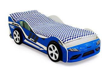 Кровать-машина детская Супра синяя в Магадане - предосмотр