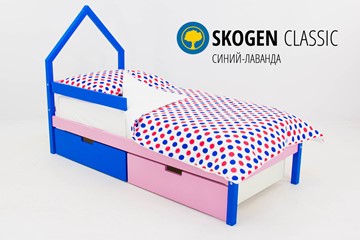 Детская кровать-домик мини Skogen синий-лаванда в Магадане - предосмотр