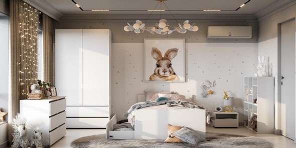 Детская спальня Токио, белый текстурный в Магадане - изображение
