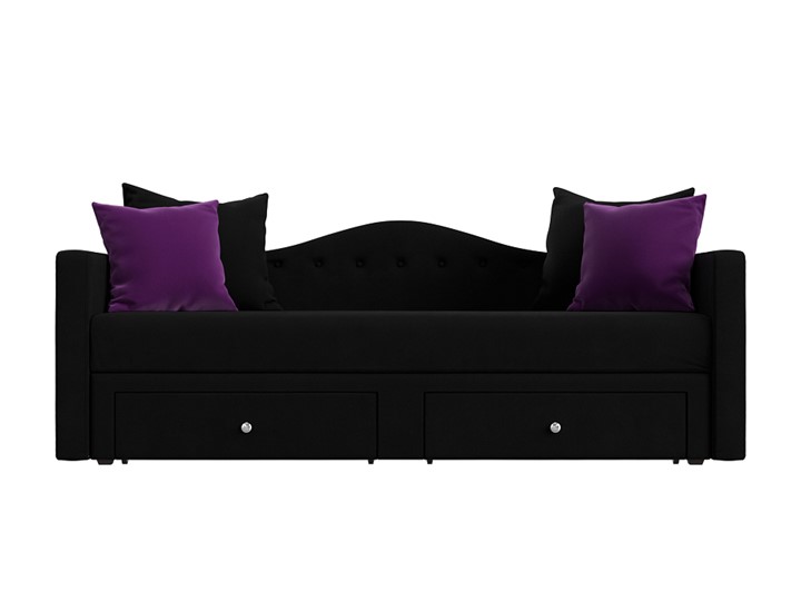 Диван-кровать Дориан, Черный/Фиолетовый (Микровельвет) в Магадане - изображение 1