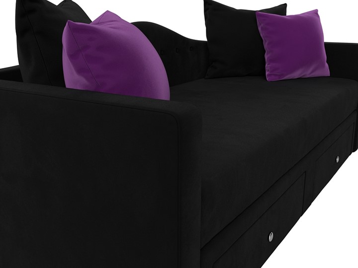 Диван-кровать Дориан, Черный/Фиолетовый (Микровельвет) в Магадане - изображение 3