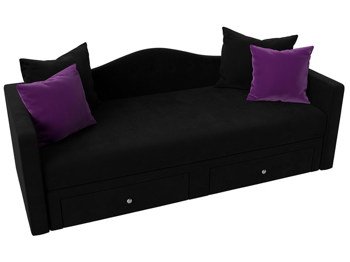 Диван-кровать Дориан, Черный/Фиолетовый (Микровельвет) в Магадане - изображение 4