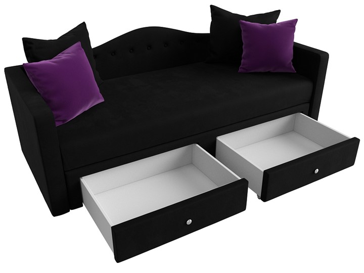 Диван-кровать Дориан, Черный/Фиолетовый (Микровельвет) в Магадане - изображение 5