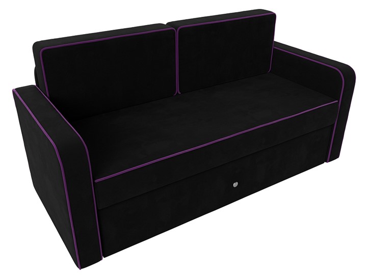 Детский диван Смарт, Черный/Фиолетовый (Микровельвет) в Магадане - изображение 8