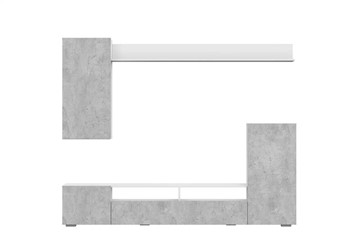 Стенка в гостиную МГС-4, белый/цемент светлый в Магадане - предосмотр 1