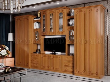 Гостиный гарнитур Альберт со шкафами, глянцевый в Магадане - предосмотр
