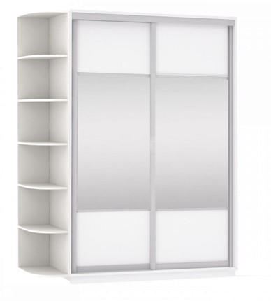 Шкаф 2-дверный Экспресс (Комби), со стеллажом 1500x600x2200, белый снег в Магадане - изображение