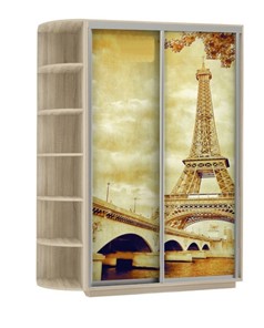 Шкаф 2-х створчатый Экспресс 1900x600x2200, со стеллажом, Париж/дуб сонома в Магадане