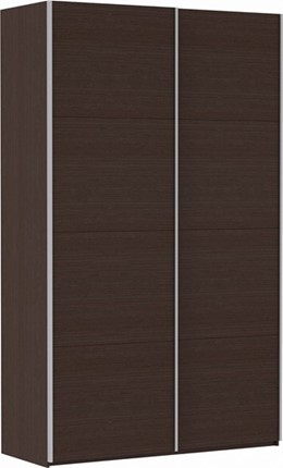 Шкаф 2-х дверный Прайм (ДСП/ДСП) 1400x570x2300, венге в Магадане - изображение