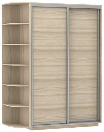 Шкаф 2-х створчатый Экспресс (ДСП) со стеллажом 1500х600х2400, шимо светлый в Магадане - изображение