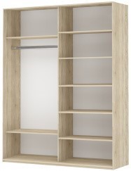 Шкаф 2-створчатый Прайм (Зеркало/Белое стекло) 1200x570x2300, дуб сонома в Магадане - предосмотр 1