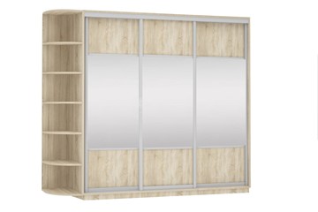 Шкаф 3-створчатый Экспресс (Комби), со стеллажом 2700х600х2200, дуб сонома в Магадане