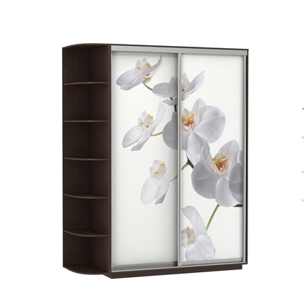 Шкаф 2-дверный Экспресс 1900x600x2200, со стеллажом, Орхидея белая/венге в Магадане - изображение