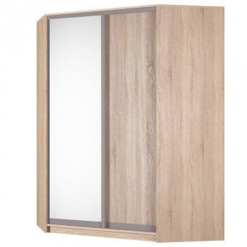 Шкаф угловой Аларти (YA-198х1400(602) (8) Вар. 2; двери D5+D6), с зеркалом в Магадане - изображение