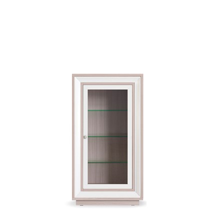 Шкаф низкий  (1 стеклодверь) Прато 776, Ясень светлый \ жемчуг в Магадане - изображение