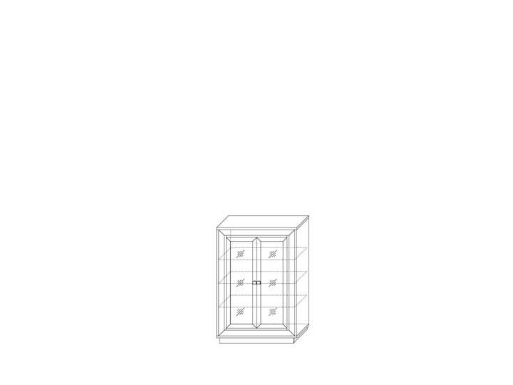 шкаф 2-х дверный (2 стеклодвери) низкий Прато 998, Ясень светлый \ жемчуг в Магадане - изображение 1
