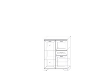 Шкаф низкий  (1 стеклодверь) Сиена, Бодега белый / патина золото в Магадане - предосмотр 1