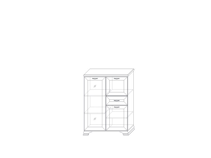 Шкаф низкий  (1 стеклодверь) Сиена, Бодега белый / патина золото в Магадане - изображение 1