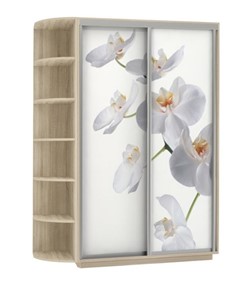 Шкаф Экспресс 1700x600x2400, со стеллажом, Орхидея белая/дуб сонома в Магадане