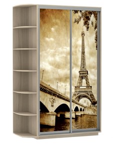 Шкаф Хит, 1500x600x2200, фотопечать, со стеллажом, париж, шимо светлый в Магадане