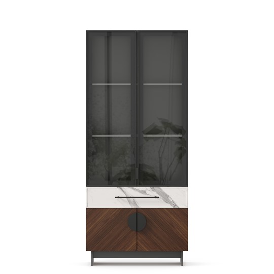 Комбинированный шкаф 880 Вилена ЛД 138.150.000, Оникс Серый/Монте белый в Магадане - изображение 3