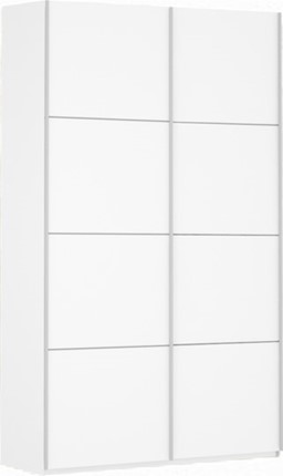 Шкаф 2-дверный Прайм (ДСП/ДСП) 1600x570x2300, белый снег в Магадане - изображение
