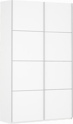 Шкаф 2-х створчатый Прайм (ДСП/ДСП) 1200x570x2300, белый снег в Магадане - изображение