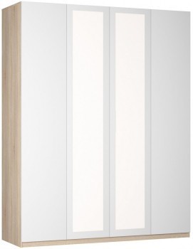 Шкаф распашной Реал (Push to open; R-230х180х45-1-PO-М), с зеркалом в Магадане - изображение