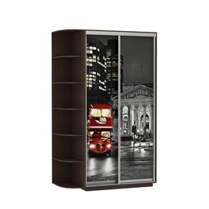 Шкаф 2-х дверный Экспресс 1500x600x2200, со стеллажом, Ночной Лондон/венге в Магадане