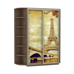 Шкаф 2-створчатый Экспресс 1900x600x2400, со стеллажом, Париж/шимо темный в Магадане