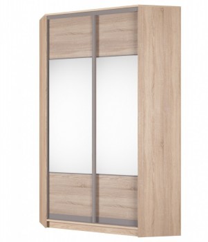 Шкаф угловой Аларти (YA-230х1250(602) (2) Вар. 5; двери D3+D3), с зеркалом в Магадане - изображение