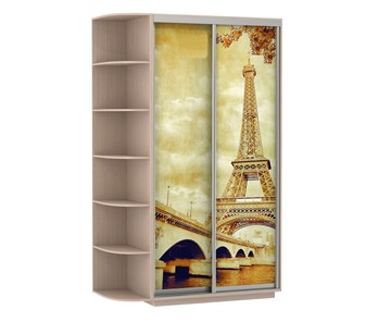 Шкаф 2-дверный Экспресс 1700x600x2400, со стеллажом, Париж/дуб молочный в Магадане