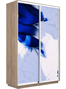 Шкаф 2-дверный Экспресс 1200x450x2200, Абстракция бело-голубая/дуб сонома в Магадане