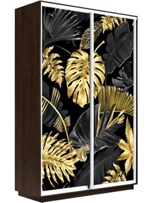 Шкаф 2-створчатый Экспресс 1200x450x2200, Листья золото/венге в Магадане