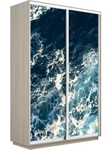 Шкаф двухдверный Экспресс 1200x450x2200, Морские волны/шимо светлый в Магадане