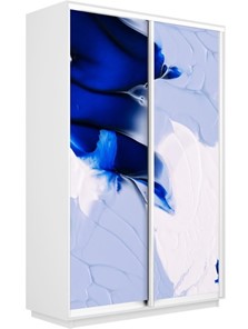 Шкаф 2-дверный Экспресс 1200x450x2400, Абстракция бело-голубая/белый снег в Магадане - предосмотр