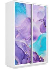 Шкаф Экспресс 1200x450x2400, Абстракция фиолетовая/белый снег в Магадане - предосмотр