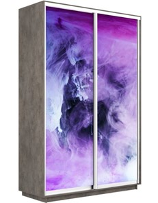 Шкаф 2-х створчатый Экспресс 1200x600x2200, Фиолетовый дым/бетон в Магадане - предосмотр