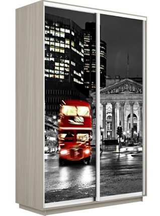 Шкаф 2-х створчатый Экспресс 1200x600x2200, Ночной Лондон/шимо светлый в Магадане - изображение
